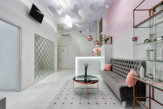 Reception area with lounge seating