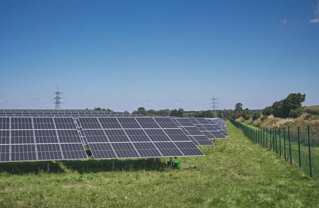 Photovoltaic power plant installation solar panels